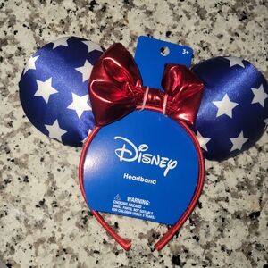 Disney Blue Star Ears with Red Bow Headband